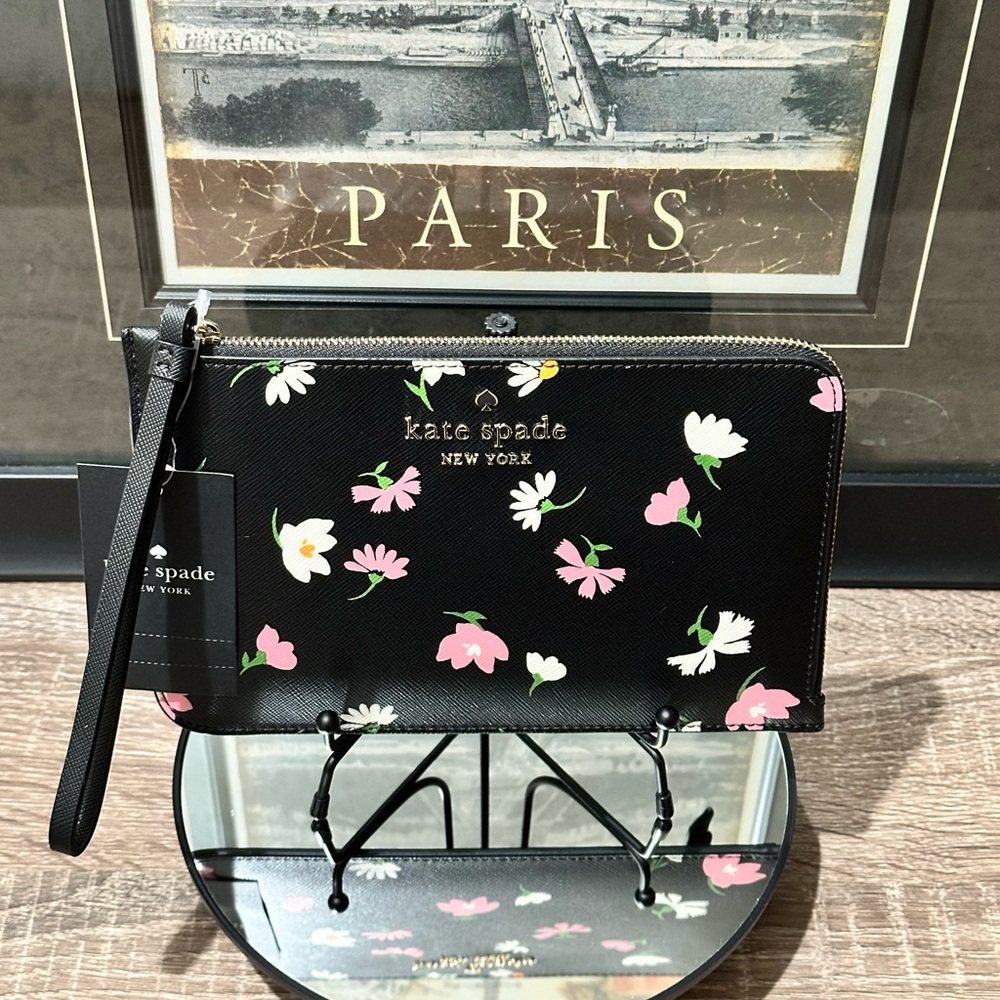 Kate Spade Lucy Floral Waltz Medium L-zip Wristlet - Picture 3 of 12